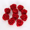 Cabeza de flor rosa de flanelina de perla artificial de 7 cm pastel boda coche de boda decoración flor artificial flor artificial
