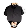 Camisa Polo de Manga Corta para Hombre 2026, Casual de Negocios de Alta Gama, Camiseta Jacquard de Manga Media con Cuello y Solapa, Ropa para Hombre