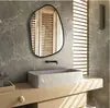 Comércio Exterior Espelho Decorativo Simples Moderno em Forma de Lago Pendurado na Parede Espelho de Maquiagem Fundo de Parede de Arte Negra Espelho de Banheiro
