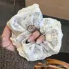 Elástico de Cetim Versátil Estilo Coreano para Mulheres, Elástico Oversized Estilo Preguiçoso Estilo Floresta Acessório de Cabelo
