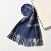 Bufanda Azul para Hombre Invierno Cálida Amigable con la Piel 100% Lana Merino Australiana Bufanda para Novio y Padre