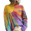 Comércio Exterior Transfronteiriço 2026 Amazon Novo Natal Estampa Abstrata Casual Capa Casaco Cardigã Tricô Grosso Blusa de Moletom