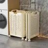 Cesta de lavandería plegable con ruedas, gran capacidad, tamaño extragrande, adecuada para uso doméstico, baño y tocador.