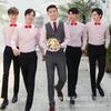 Alquiler de ropa para padrino Ropa para grupo de hermanos Camisa de manga larga Traje con tirantes Chaleco Traje Vestido de novia Traje de alquiler