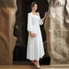 Vestido de Noivado Estilo Francês Registro Manga Longa Branco Noiva Casamento Homecoming Vestido Longo de Alta Qualidade para Mulheres
