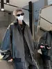 Chaqueta con capucha falsa de dos piezas para hombre, otoño e invierno 2024, nuevo estilo americano, sensación de alta gama, nueva y atractiva marca de moda, chaqueta informal holgada.
