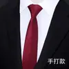 Traje Formal de Negócios Camisas de 8cm para Homens e Mulheres no Trabalho Casual Profissional Noivo Casamento Listrado Preto Gravata de Mão