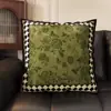 Almofada Verde Estilo Medieval Almofada Dupla Face Almofada Macia para Sofá Estilo Retrô Almofada Suave para Cabeceira com Enchimento Almofada para Encosto de Carro