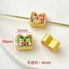 Colgante de garra de gato con lazo dorado y arena de color esmaltado, cuentas de gran agujero, pulsera, collar, cuerda trenzada, accesorios con cuentas