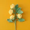 Flor Eterna Flor Artificial Ramo de Rosas com Múltiplas Cabeças Buquê Produto Acabado Materiais Vermelho das Terras Altas Arranjo para Cena de Casamento Buquê de Mão
