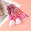 Set de 5 Brochas de Maquillaje con Cerdas Suaves de Fibra para Polvo, Rubor y Fijación del Maquillaje