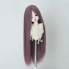 Peruca para Boneca BJD 346 Folha Luo Li Acessórios de Cabelo para Vestir Boneca Franja Longa Cabelo Longo Liso Múltiplas Cores Disponíveis