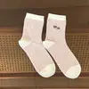 Calcetines de Primavera y Otoño para Mujer, Calcetines de Media Pantorrilla, Versátiles de Estilo Ins de Moda, Calcetines Holgados Rayados Bordados de Perro Dachshund, Estilo Universitario con Bloques de Color, Estilo Coreano