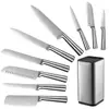 Comércio Exterior Transfronteiriço Exportação Cabo Oco Conjunto de Facas de Cozinha Totalmente em Aço Faca do Chef Faca Santoku Faca de Pão Faca de Desossar