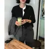 Enviado. Cardigan de punto retro versátil para uso diario, de manga larga, con cuello redondo, botones, estilo chic coreano, básico 25463