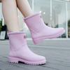 Comercio exterior transfronterizo 2023 nuevas botas de lluvia de media caña para mujer, botas de lluvia para mujer con ribete antideslizante, zapatos anti-desgaste, zapatos de goma ligeros