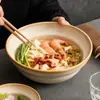 Tigela de Sopa de 8 polegadas com Padrão de Nuvem de Fábrica para Uso Doméstico, Prato de Sopa Vintage, Tigela para Sopa de Peixe em Conserva, Tigela Grande Espessada Bonita