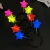 Diadema luminosa de estrella de cinco puntas LED de fábrica diadema de estrella de cinco puntas accesorios fluorescentes accesorios para el cabello