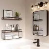 En Stock Estilo Europeo Estante Decorativo Flotante Divisor de Baño Estante de Almacenamiento Cocina Sala de Estar Hierro Forjado Montado en Pared Estante de Exhibición de Adornos