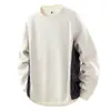 Sudadera Casual de Cuello Redondo para Hombre Tallas Grandes Estilo Juvenil Hong Kong Retro Estilo Coreano Personalidad Versátil Comercio Transfronterizo Venta al por Mayor Tallas Grandes