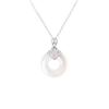 Collar de Plata Esterlina S925 Carácter Fu Jade Hetian Natural Hebilla Ping An Senior Femenino Calcedonia Blanca Regalo Día de la Madre Cadena Clavicular