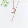 Collar de Acero Inoxidable para Mujer Joyería de Nicho Versátil Colgante de Cobre Cadena Elegante para Clavícula Joyería Cadena de Lujo Ligero