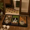 Tapete de Chão Antiderrapante Absorvente de Água Desenho Animado Alemão para Banheiro Entrada Residencial Tapete de Pé Antiderrapante Banheiro Secagem Rápida Linho Tapete de Porta