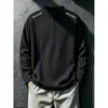 Moletom Henley simples de tamanho grande estilo americano com meio botão e mangas raglan para homens e mulheres, para o dia a dia e para ir ao trabalho