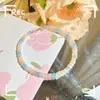 Pulseira Menina Doce Olho de Gato Milênio Tendência Vigor Pulseira Borboleta Contas de Vidro Anel de Aço Memória Corrente de Pulseira Extremamente Fina
