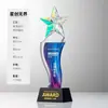 Personalización de Trofeo de Cristal Creativo Madera Maciza Competencia Infantil Medalla de Honor Ceremonia de Premiación de Empleados de Empresa
