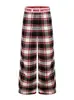 Pantalones casuales de retazos de letras de estilo retro americano transfronterizos a cuadros para hombre, versátiles de verano, holgados, de pierna ancha, fluidos, de longitud hasta el suelo