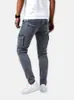 Jeans Ajustados Skinny para Hombre Hme con Bolsillos, Pantalones Cónicos de Moda, Exclusivamente para Mercados Transfronterizos Europeos y Americanos, Temu Tiktok