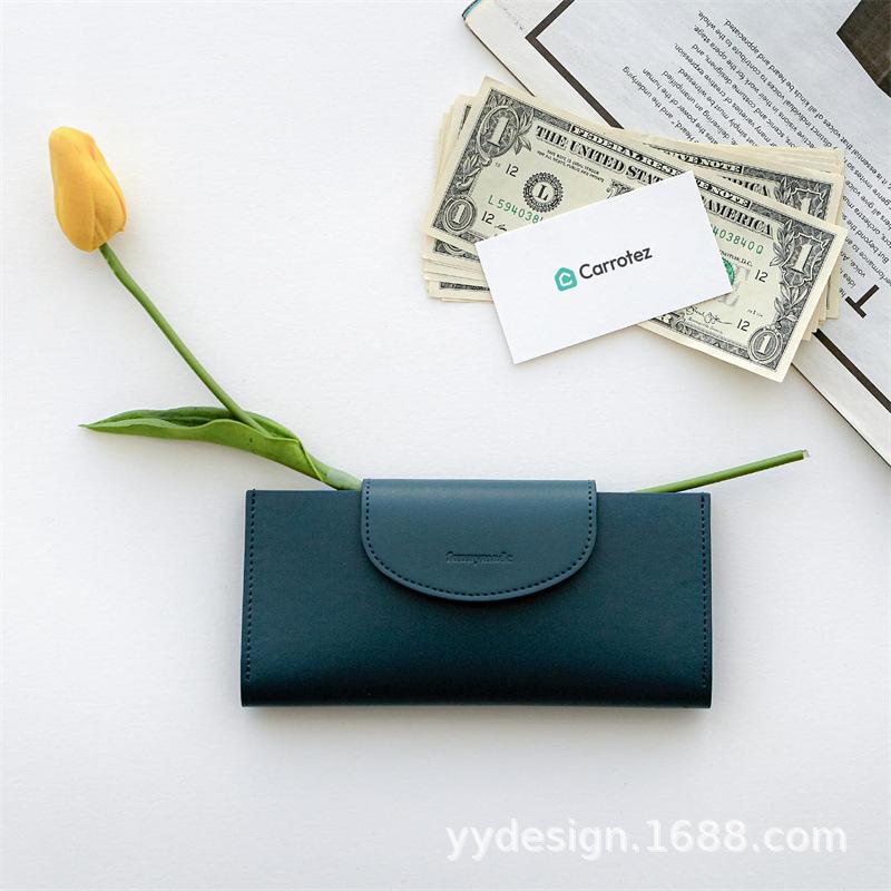 女士一体式长款双折双层PU 皮革钱包