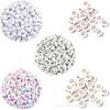 100/Paquete 4*7mm juego blanco cuentas acrílicas alfabeto DIY aretes hechos a mano Joyería collar accesorios de joyería