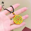 Tienda de oro con arena de oro antigua oro hueco Wufu collar perfecto colgante de aceite de gota de oro de cobre joyería diy al por mayor
