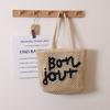 2024 Nuevo Bolso Tejido Bordado con Letras Combinable al Hombro Calado de Paja Tejida Estilo Vacacional Bolso de Playa Moda Bolso de Mujer