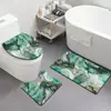 Juego de tres piezas para baño y WC Amazon transfronterizo, alfombrilla absorbente para suelo de baño, alfombrilla decorativa para WC de mármol de franela