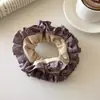 Goma para el pelo plisada con volantes de lunares de doble capa para mujer, accesorio para el pelo estilo coreano para recoger el pelo en un moño