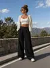 Pantalones casuales coloridos transfronterizos, cómodos pantalones deportivos de cintura alta estilo europeo y americano para exteriores, pantalones largos holgados que estilizan, nuevos pantalones de pierna ancha
