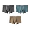 2025 Nuevo Verano Ropa Interior de Seda de Hielo para Hombre Color Sólido Cintura Media Calzoncillos Bóxer Transpirables Talla Grande Una Pieza Venta Caliente