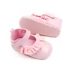 Zapatos de Princesa de Encaje de Moda Color Sólido Zapatos para Bebé de Mujer 0-1 Año Suela Suave Piel de PU Zapatos para Niños Pequeños Velcro BHX3106