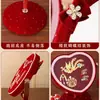 Un Par de Espejos Rojos para Bodas, Set de Dote de Novia, Espejo de Tocador de Alta Gama, Espejo de Maquillaje, Colección Completa de Artículos para Bodas