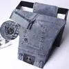 Jeans Rectos de Alta Gama Estilo Europeo para Primavera y Otoño, Pantalones de Lujo Ligero, Pantalones Largos Modernos de Seda de Hielo Cómodos para Hombre
