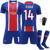 Nuevo conjunto de ropa deportiva de fútbol temporada 2627, incluyendo una camiseta de fútbol 10 Dembele, camiseta de local roja y azul del Paris 2627