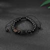 Pulsera de Cuentas de los Doce Signos del Zodíaco Transfronteriza Cuentas de Vidrio Negro Piedra Ojo de Tigre Tejida Pulsera para Pareja Ajustable Joyería