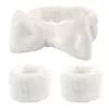 Conjunto Popular Transfronterizo de Muñequeras y Diadema con Lazo para Lavado Facial, Diadema de Peluche, Accesorios para el Cabello para Mujer, Venta Directa del Fabricante