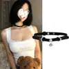 Gargantilha Binaural Pequeno Sino PU Couro Colar Moda Clavícula Corrente Pescoço Cinto Natal Personalidade Moda Pescoço Corrente All-Match