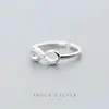 Anillo de plata S925 para mujer, estilo coreano, Mori Sweet Diamond con incrustaciones de ocho palabras infinitas, anillo personalizado para dedo índice abierto J5792