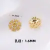 Retención de Color Alta Chapado en Oro de 14K Espaciador de Bandeja de Flor con Circonita Micro-pavimentada con Cuentas Pulsera Collar DIY Hecho a Mano Tapón de Flor Accesorios de Juntas