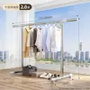 Cabide de Roupas de Aço Inoxidável de Chão Dobrável para Interior Casa Varanda Quarto Varal Retrátil para Secar Roupas e Colchas